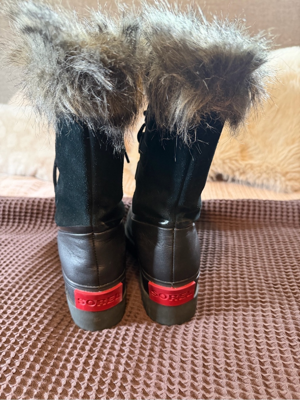 Sorel “Joan of Arc Next” Lace-Up Faux Fur Winter Waterproof Boots, Sz 8.5 - Picture 7 of 10